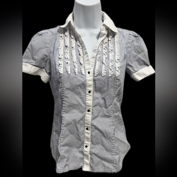 Vintage Banana Republic shirt sz XS petite baby doll ruffle top. - Picture 5 of 7